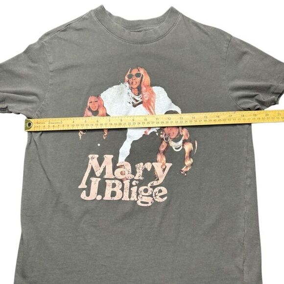 Mary J Blige Relaxed Boyfriend Tee Shirt Womens XS Gray Graphic Print Hip Hop - Picture 10 of 10